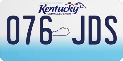 KY license plate 076JDS