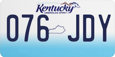 KY license plate 076JDY