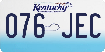 KY license plate 076JEC
