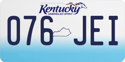 KY license plate 076JEI