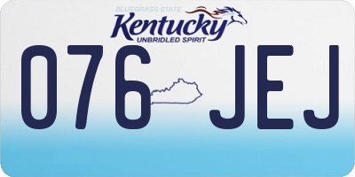 KY license plate 076JEJ