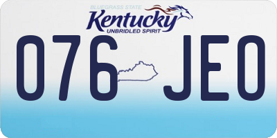 KY license plate 076JEO