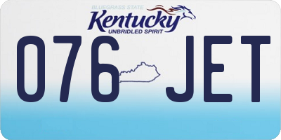 KY license plate 076JET