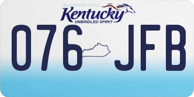 KY license plate 076JFB