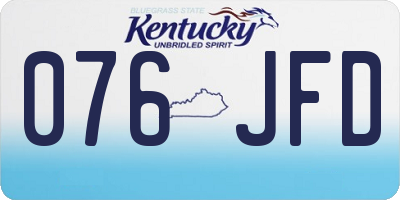 KY license plate 076JFD