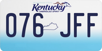 KY license plate 076JFF