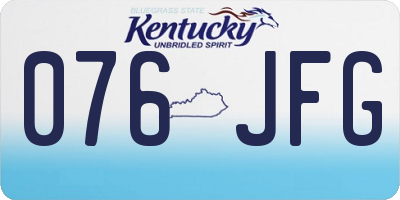 KY license plate 076JFG