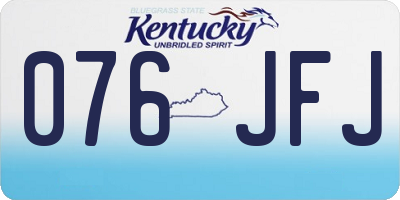 KY license plate 076JFJ