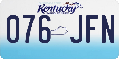 KY license plate 076JFN