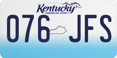 KY license plate 076JFS