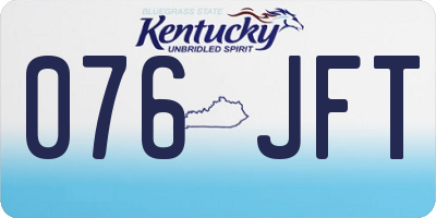 KY license plate 076JFT