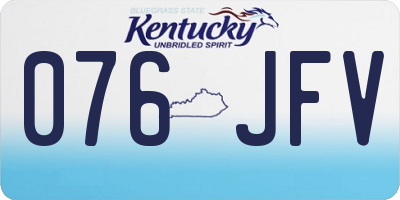 KY license plate 076JFV