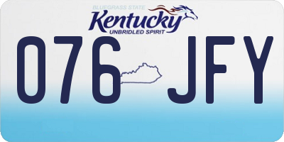 KY license plate 076JFY