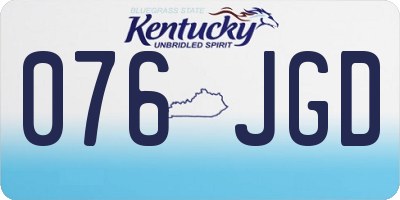 KY license plate 076JGD
