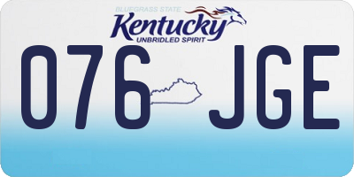 KY license plate 076JGE