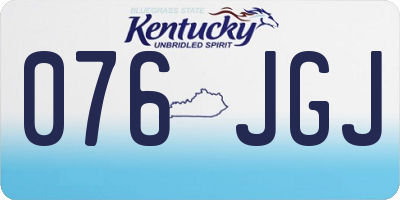 KY license plate 076JGJ