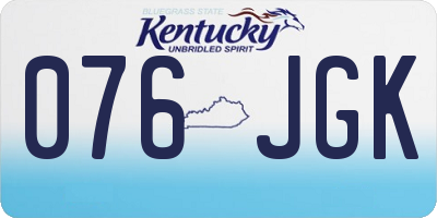 KY license plate 076JGK