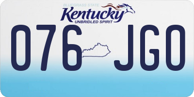 KY license plate 076JGO
