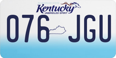 KY license plate 076JGU