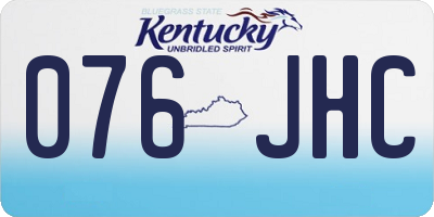 KY license plate 076JHC