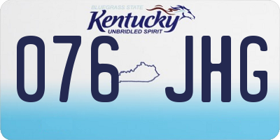 KY license plate 076JHG