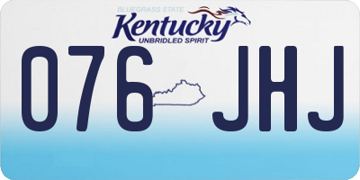 KY license plate 076JHJ