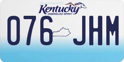 KY license plate 076JHM