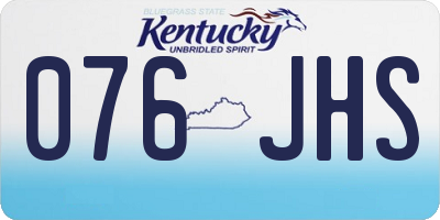 KY license plate 076JHS