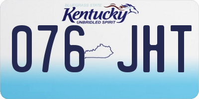 KY license plate 076JHT