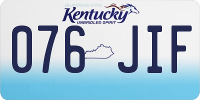 KY license plate 076JIF