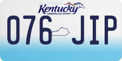 KY license plate 076JIP