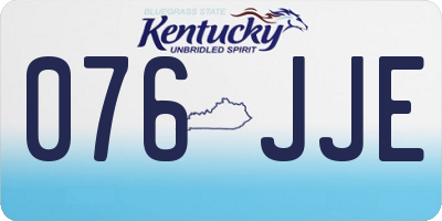 KY license plate 076JJE