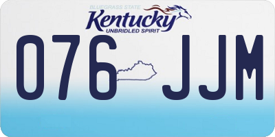 KY license plate 076JJM