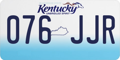 KY license plate 076JJR