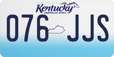 KY license plate 076JJS