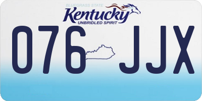 KY license plate 076JJX