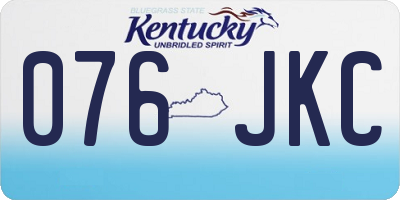 KY license plate 076JKC