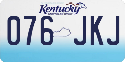 KY license plate 076JKJ