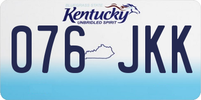 KY license plate 076JKK