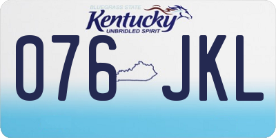 KY license plate 076JKL