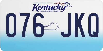 KY license plate 076JKQ