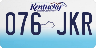 KY license plate 076JKR