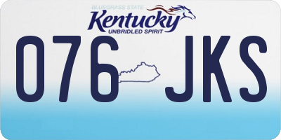 KY license plate 076JKS