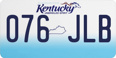 KY license plate 076JLB