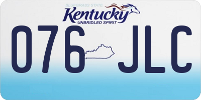 KY license plate 076JLC