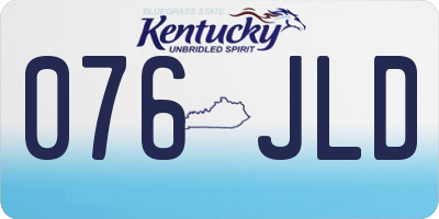 KY license plate 076JLD