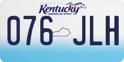 KY license plate 076JLH