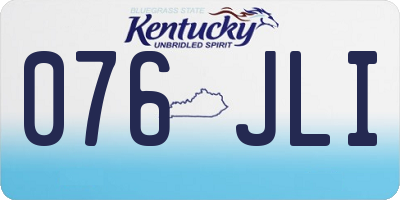 KY license plate 076JLI
