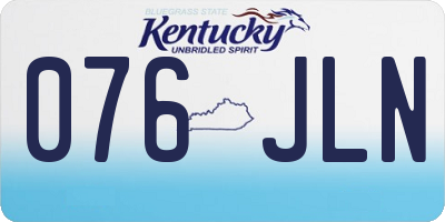 KY license plate 076JLN