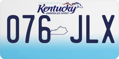 KY license plate 076JLX